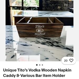 Tito's Handmade Vodka Wooden Napkin Caddy